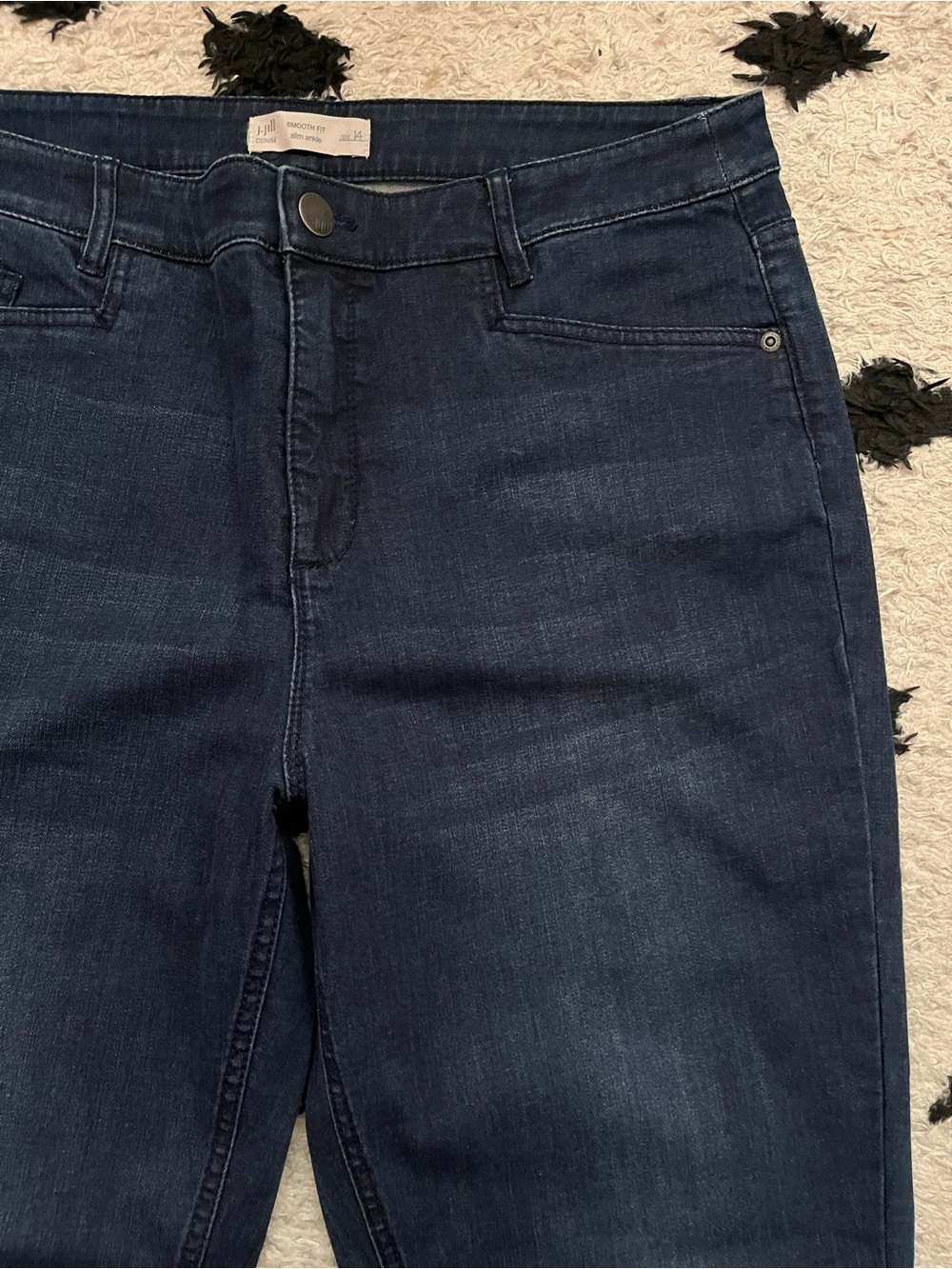 J jill size 14 smooth fit slim ankle Dark Blue Stretch Jeans - Picture 5 of 10